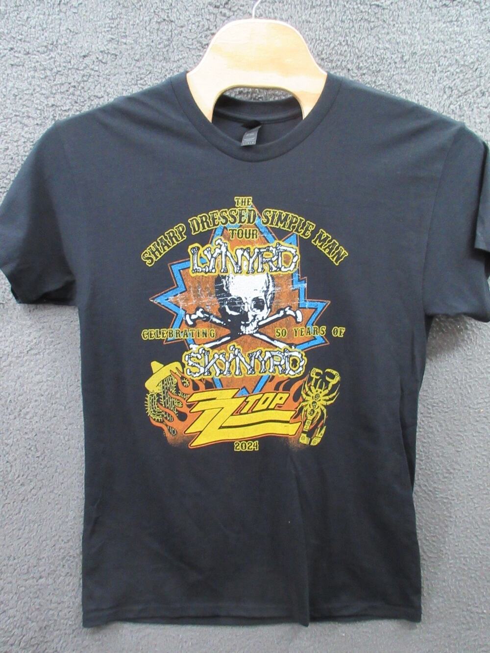 NWOT ZZ Top Lynyrd Skynyrd 2024 Sharp Dressed Simple Man Tour Shirt Men's Large